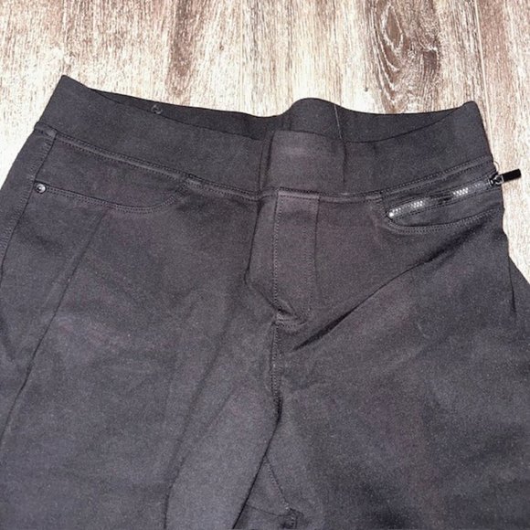 DKNY Womens Black Cropped Jeggings Pants Elastic Waist Straight Leg Size 31x25 - Picture 2 of 4